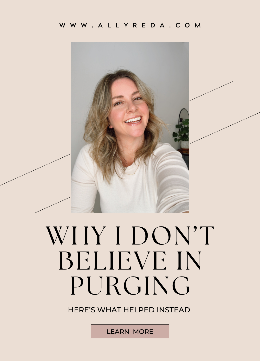 picture of someone with clear skin with text overlay that says 'why I don't believe in purging'